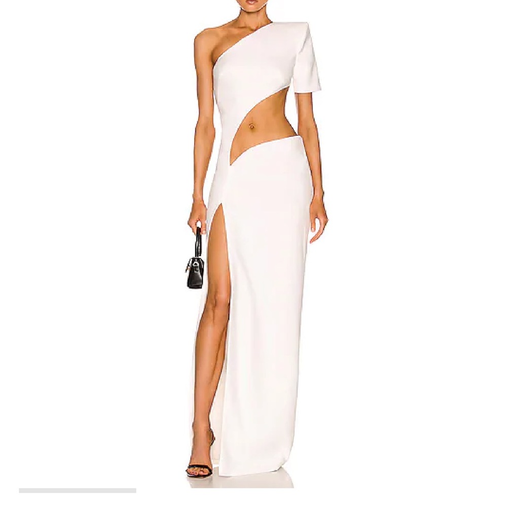 Monot one shoulder cutout dress